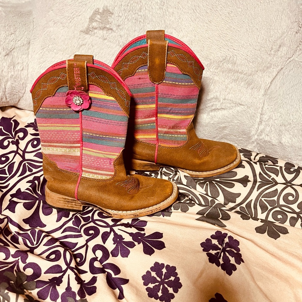 Twister Kids Boots - Brown and Pink